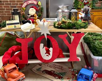 Large Wooden JOY Nativity Christmas Sign