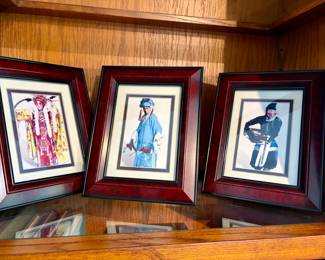 Set of Three Chinese Peking Opera Character Framed Prints