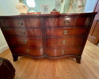 MidCentury Mahogany Serpentine Dresser by Dixie Furniture Co.