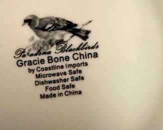 Gracie Bone China Pasadena Blackbirds Plate