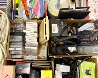 Estate Sale Miscellaneous Electronics and Media Box Lot
