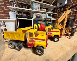 Nylint Sand Gravel Dump Truck and Cement Mixer Pressed Steel Toys