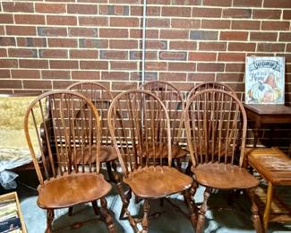 Set of D.R. Dimes Bow Back Windsor Dining Chairs