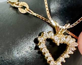 14K Necklace Diamonds