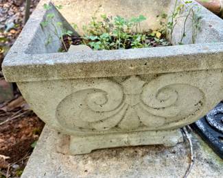 Cast Stone Scrollwork Garden Planter