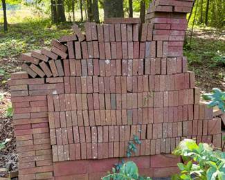 Stack of Reclaimed Red Clay Bricks, including Arch Bricks