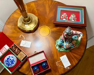Estate Sale Collection with Chinese Export Items and Side Table