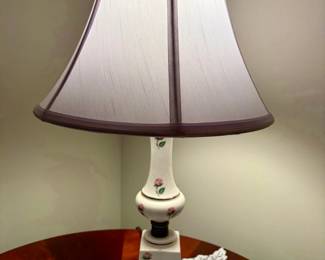 Vintage Berger Porcelain Floral Table Lamp
