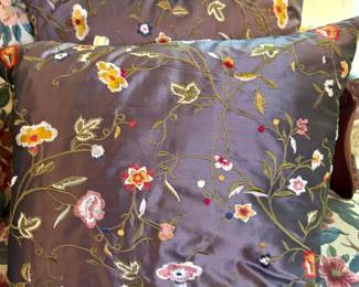 Embroidered Silk Decorative Pillow Cover