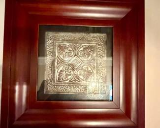 Framed Victorian Tin Ceiling Tile Fragment