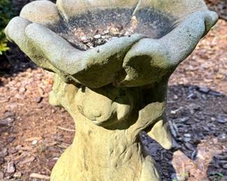 Cast Stone Rabbit Garden Birdbath