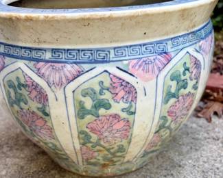 Vintage Chinese Famille Rose Porcelain Fish Bowl Planter