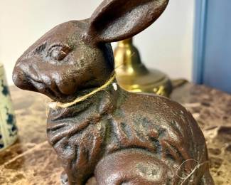 Vintage Cast Iron Rabbit Figurine