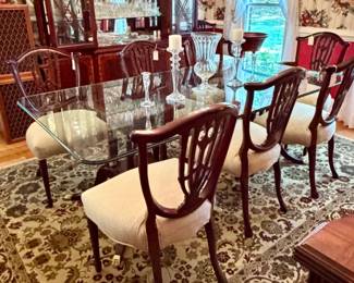 ChippendaleStyle Mahogany Dining Set with ShieldBack Chairs