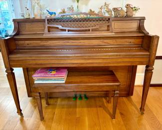 Console Piano with Bench