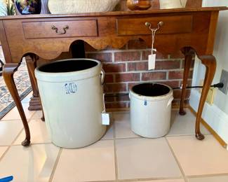 Antique Stoneware Crock Collection Gallon and Gallon