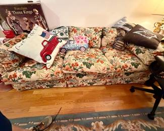 Ethan Allen Botanical Print Sofa