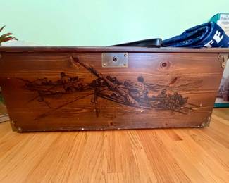 Lane Cedar Hope Chest with Nautical Etched Scene