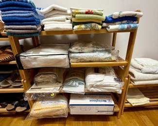 Bamboo MultiTiered Linen and Storage Shelf with Westinghouse Electric Warming Throw