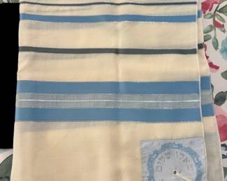 Light Blue and Silver Striped Tallit