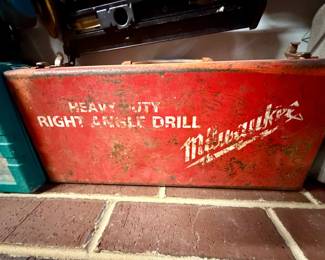 Vintage Milwaukee HeavyDuty Right Angle Drill Metal Case