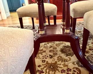 Federal Style Mahogany Pedestal Dining Table by Craftique Furniture