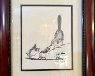 Hayes Signed Bird Illustration with Dogwood