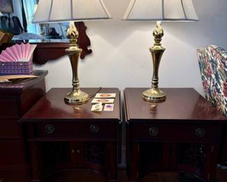 Pair of Traditional Brass Table Lamps