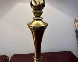 Stiffel Hollywood Regency Torch and Flame Table Lamp