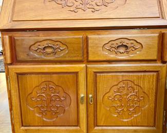 Vintage Asian Style Secretary Desk