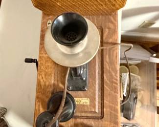 Western Electric Model Oak WallMount Crank Telephone