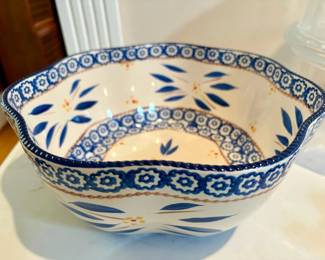 Temptations Old World Blue Serving Bowl