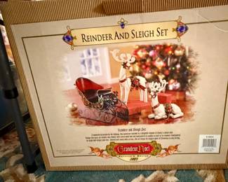 Grandeur Noel Collectors Edition Reindeer and Sleigh Set