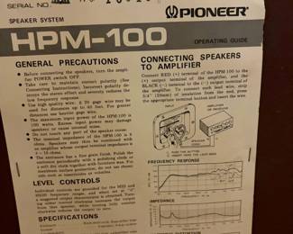 Pioneer HPM Speaker System