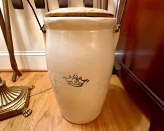 Robinson Ransbottom Gallon Blue Crown Stoneware Butter Churn