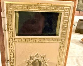 Vintage Post Office Box Door with Greek Key Border and Star Escutcheon