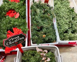 Assorted Christmas Decor and Artificial Greenery Lot