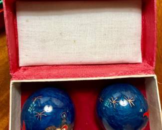 Chinese Baoding Meditation Balls with Dragon and Phoenix Motifs