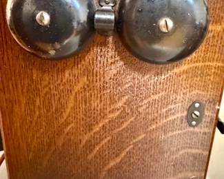 Western Electric Oak Wall Mount Magneto Telephone