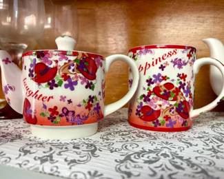 Paul Cardew Red Hat Society Laughter Happiness Teapot and Mug Set