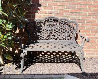 Ornate Cast Aluminum Garden Bench 