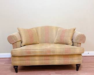 Striped Upholstered Loveseat 
