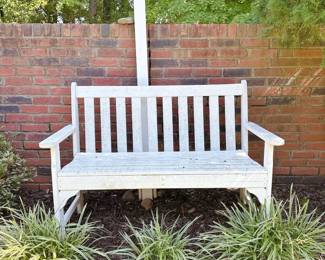 Traditional White Garden Bench 
