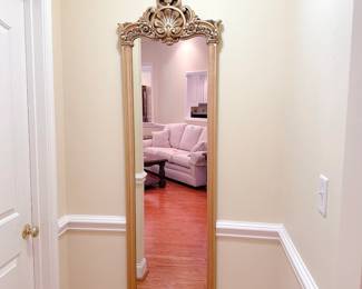Ornate Gold Carved Full-Length Wall Mirror 