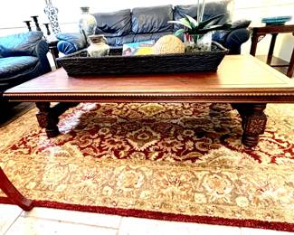 Handsome large wood coffee table