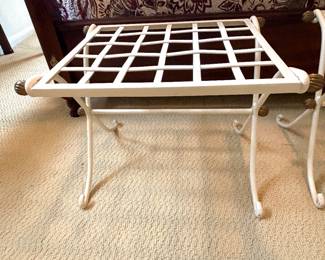 Pair of metal stools/luggage racks