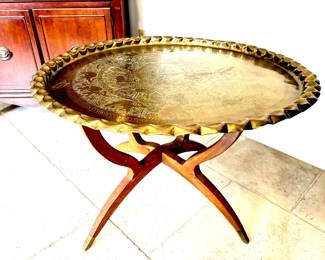MCM brass tray top coffee table