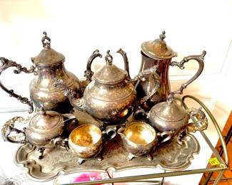 Silver plate tea set