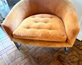 MCM tufted barrel chair