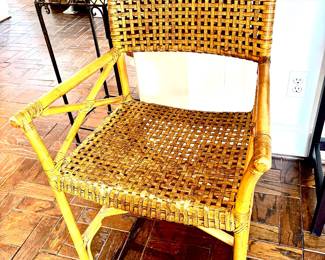 Bamboo and woven wicker chairs